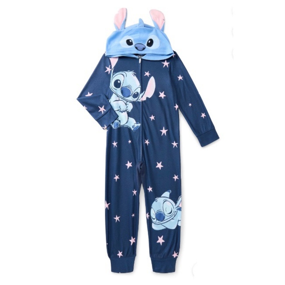 Disney Stitch Fleece Hoodie in Blue and Gray